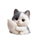 感情豊かなツートン柄の猫 （NT）（個別スタンプ：8）