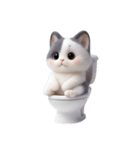 感情豊かなツートン柄の猫 （NT）（個別スタンプ：11）
