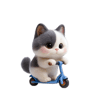 感情豊かなツートン柄の猫 （NT）（個別スタンプ：21）