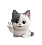 感情豊かなツートン柄の猫 （NT）（個別スタンプ：23）