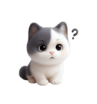 感情豊かなツートン柄の猫 （NT）（個別スタンプ：30）