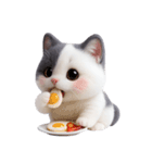 感情豊かなツートン柄の猫 （NT）（個別スタンプ：33）