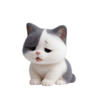 感情豊かなツートン柄の猫 （NT）（個別スタンプ：37）