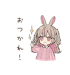 うさぎ彼女のデートたのしみ♡（個別スタンプ：10）