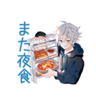 パーカー男子の深夜飯テロ（個別スタンプ：40）