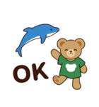 推し色テディベアの夏【緑】（個別スタンプ：9）