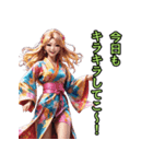 和装女子_浴衣アイドル（応援編）（個別スタンプ：10）