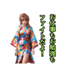 和装女子_浴衣アイドル（応援編）（個別スタンプ：19）