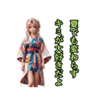 和装女子_浴衣アイドル（応援編）（個別スタンプ：27）