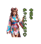和装女子_浴衣アイドル（応援編）（個別スタンプ：33）