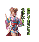 和装女子_浴衣アイドル（応援編）（個別スタンプ：40）