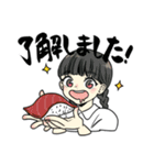 女の子 × 食べ物（個別スタンプ：3）