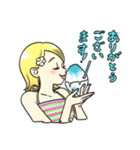 女の子 × 食べ物（個別スタンプ：10）