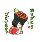 女の子 × 食べ物（個別スタンプ：16）