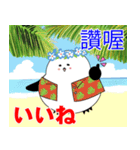 シマエナガのハワイ生活 日本語×台湾華語（個別スタンプ：11）