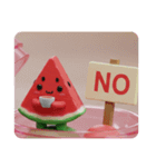 お茶でリラックスしているスイカちゃん（個別スタンプ：7）
