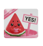お茶でリラックスしているスイカちゃん（個別スタンプ：8）