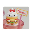 ハンバーガーを食べるケーキちゃん(四角型)（個別スタンプ：4）