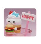 ハンバーガーを食べるケーキちゃん(四角型)（個別スタンプ：7）