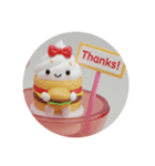 ハンバーガーを食べるケーキちゃん(丸型)（個別スタンプ：5）