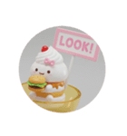 ハンバーガーを食べるケーキちゃん(丸型)（個別スタンプ：6）