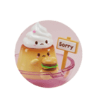ハンバーガーを食べるプリンちゃん(丸型)（個別スタンプ：2）