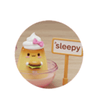 ハンバーガーを食べるプリンちゃん(丸型)（個別スタンプ：6）