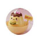 ハンバーガーを食べるプリンちゃん(丸型)（個別スタンプ：8）