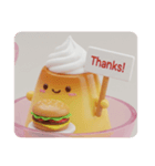 ハンバーガーを食べるプリンちゃん(四角型)（個別スタンプ：1）