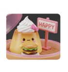 ハンバーガーを食べるプリンちゃん(四角型)（個別スタンプ：2）