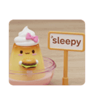 ハンバーガーを食べるプリンちゃん(四角型)（個別スタンプ：3）