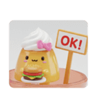 ハンバーガーを食べるプリンちゃん(四角型)（個別スタンプ：4）