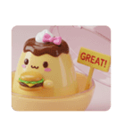 ハンバーガーを食べるプリンちゃん(四角型)（個別スタンプ：5）