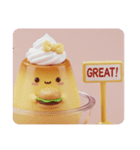 ハンバーガーを食べるプリンちゃん(四角型)（個別スタンプ：6）