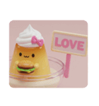 ハンバーガーを食べるプリンちゃん(四角型)（個別スタンプ：7）