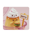 ハンバーガーを食べるプリンちゃん(四角型)（個別スタンプ：8）