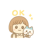 ほのぼの女の子とハチ猫（個別スタンプ：6）