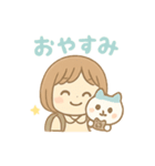 ほのぼの女の子とハチ猫（個別スタンプ：8）