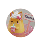 きつね耳プリンちゃん(丸型)（個別スタンプ：2）