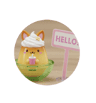 きつね耳プリンちゃん(丸型)（個別スタンプ：4）