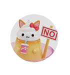きつね耳プリンちゃん(丸型)（個別スタンプ：8）