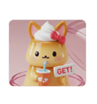 きつね耳プリンちゃん(四角型)（個別スタンプ：1）