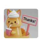 きつね耳プリンちゃん(四角型)（個別スタンプ：3）