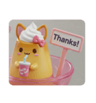 きつね耳プリンちゃん(四角型)（個別スタンプ：4）
