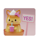 きつね耳プリンちゃん(四角型)（個別スタンプ：5）