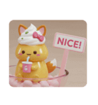 きつね耳プリンちゃん(四角型)（個別スタンプ：6）