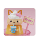 きつね耳プリンちゃん(四角型)（個別スタンプ：7）