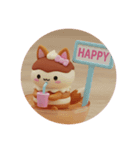 きつね耳ティラミスちゃん(丸型)（個別スタンプ：2）