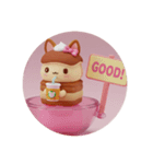 きつね耳ティラミスちゃん(丸型)（個別スタンプ：7）