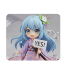 サムライ精霊みなみちゃん（個別スタンプ：3）